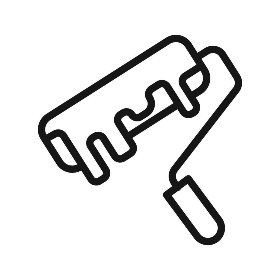 paint roller icon Black line art logo vector