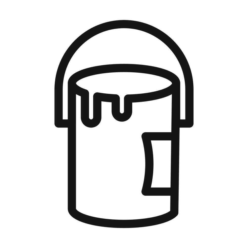 paint bucket icon Black line art logo vector
