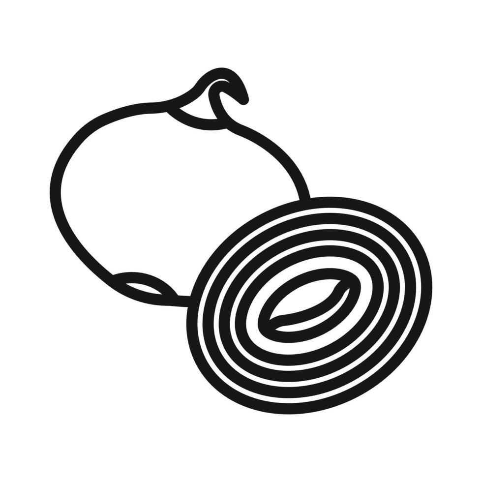 shallots icon Black line art logo vector