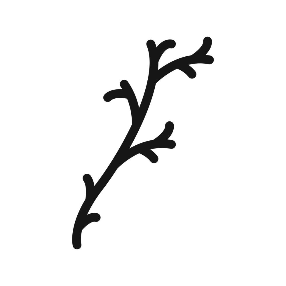 wood branch icon Black line art logo vector