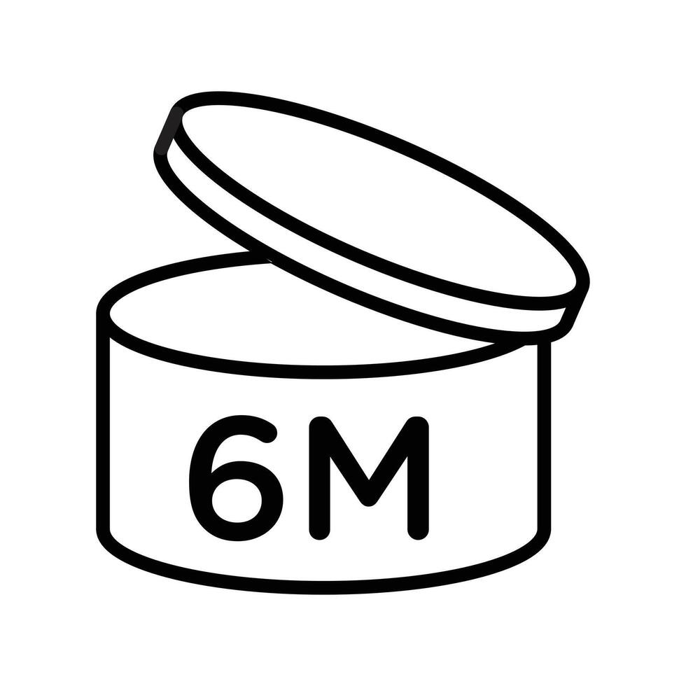 6 months PAO icon linear logo mark in black and white vector