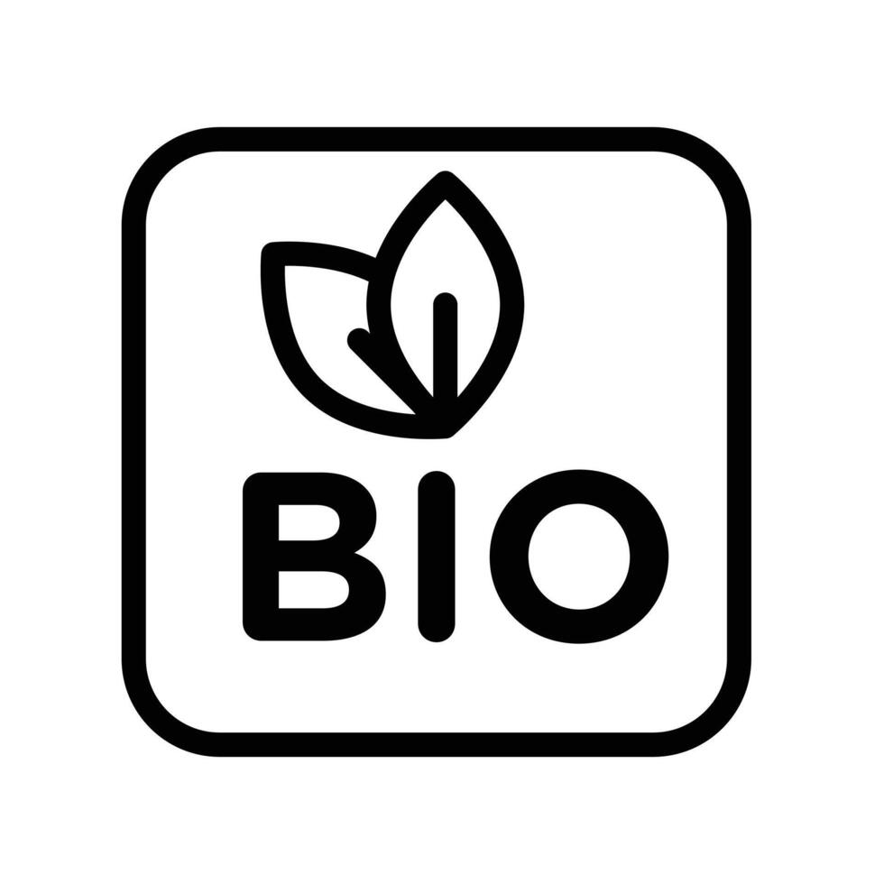 Bio icon linear logo mark in black and white vector