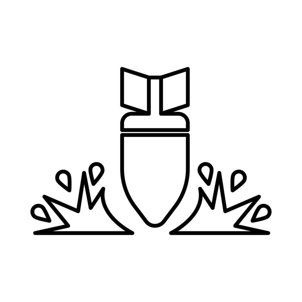 Bomb icon linear logo mark in black and white vector
