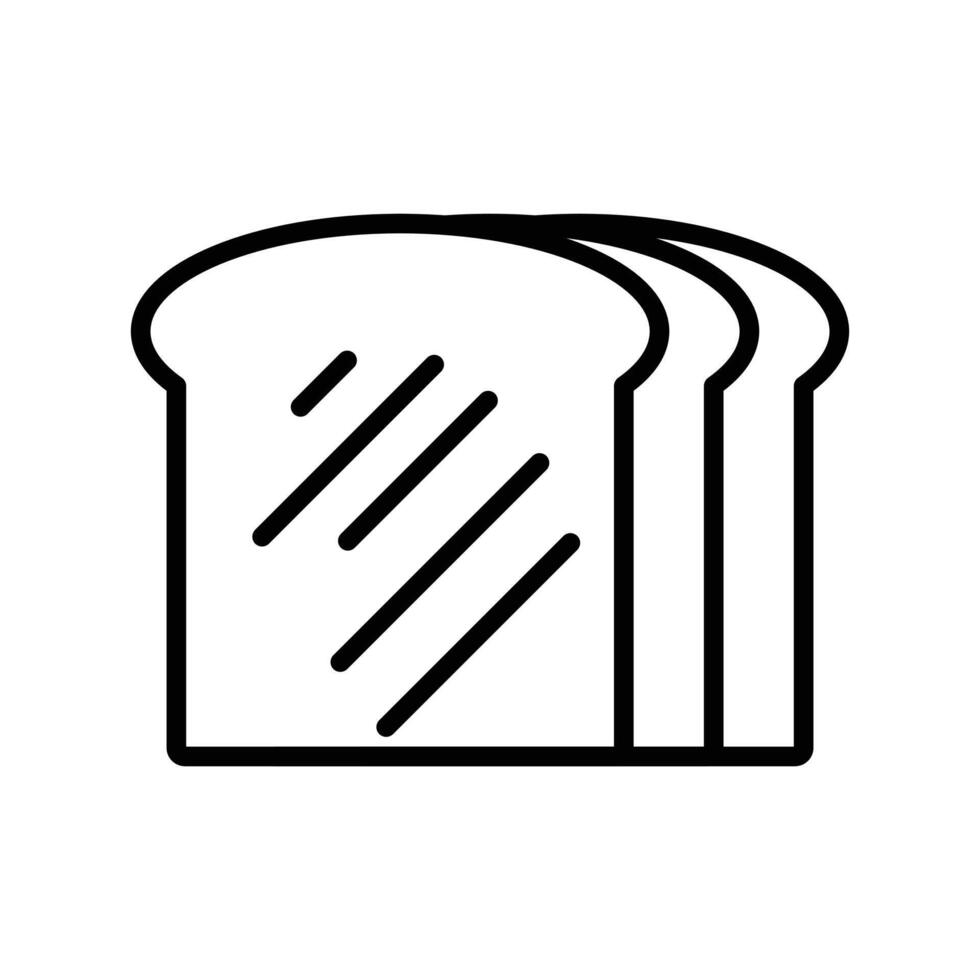 Bread slice icon linear logo mark in black and white vector