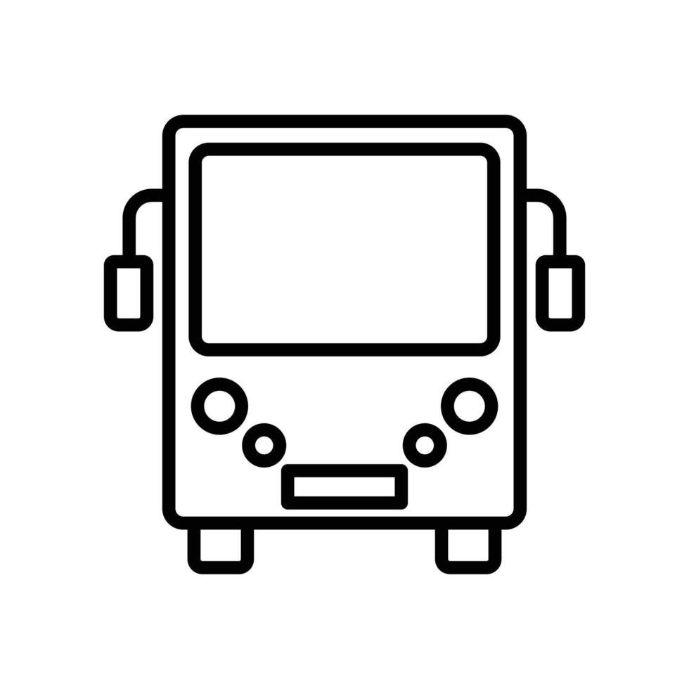Bus icon linear logo mark in black and white vector