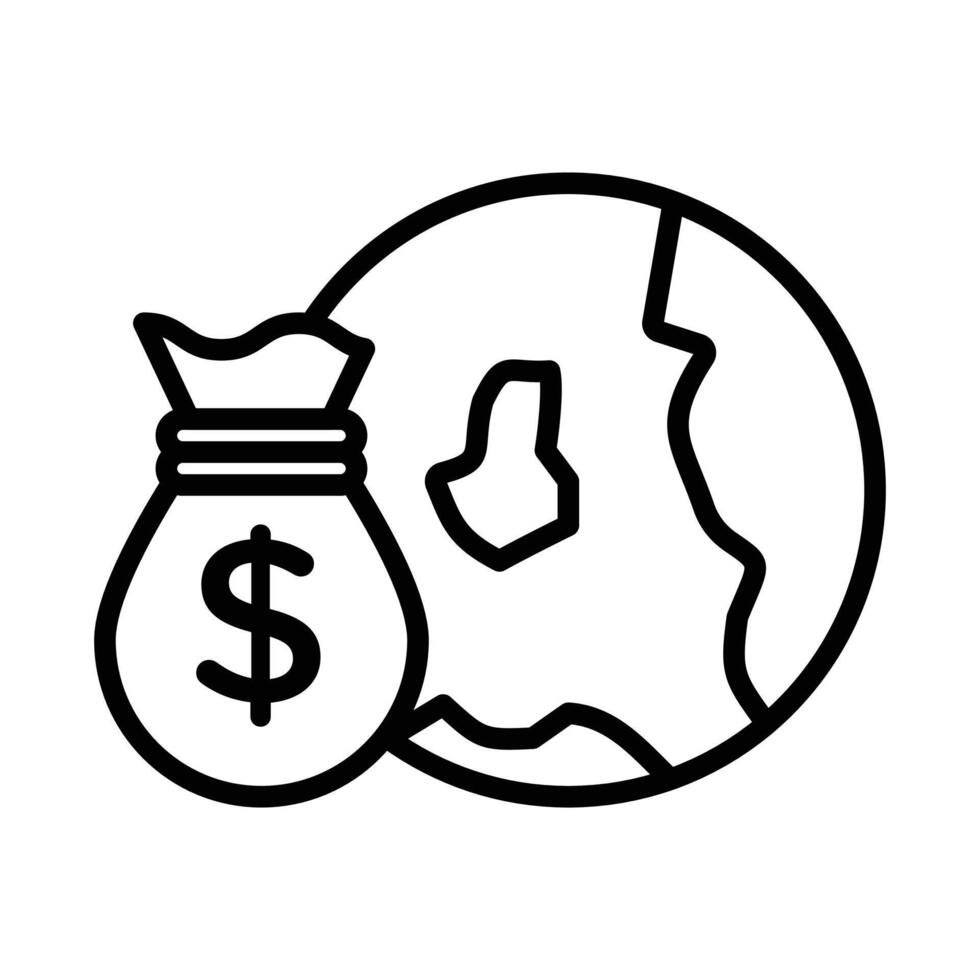 Capitalism icon linear logo mark in black and white vector