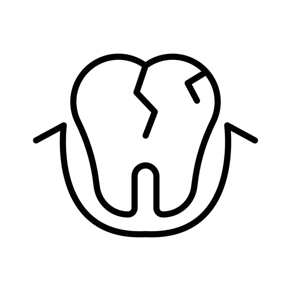 Cavities icon linear logo mark in black and white vector