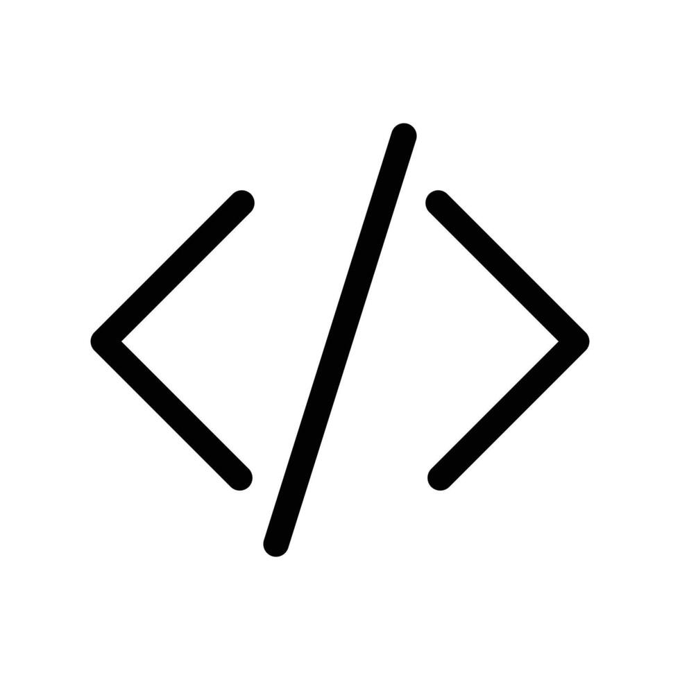 Coding icon linear logo mark in black and white vector