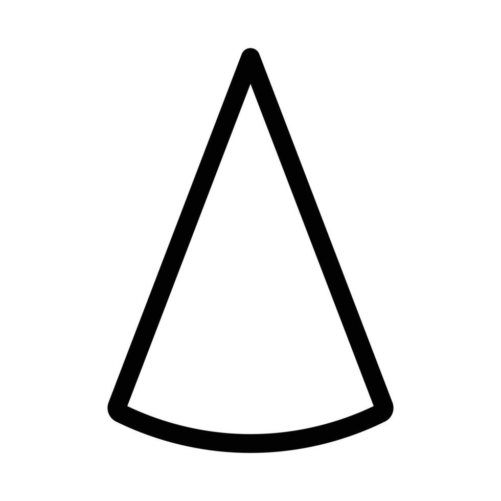 Cone shape 3D icon linear logo mark in black and white vector