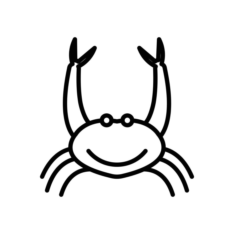 Crabs icon linear logo mark in black and white vector