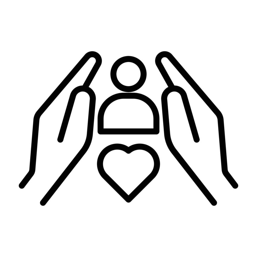Customer care icon linear logo mark in black and white vector