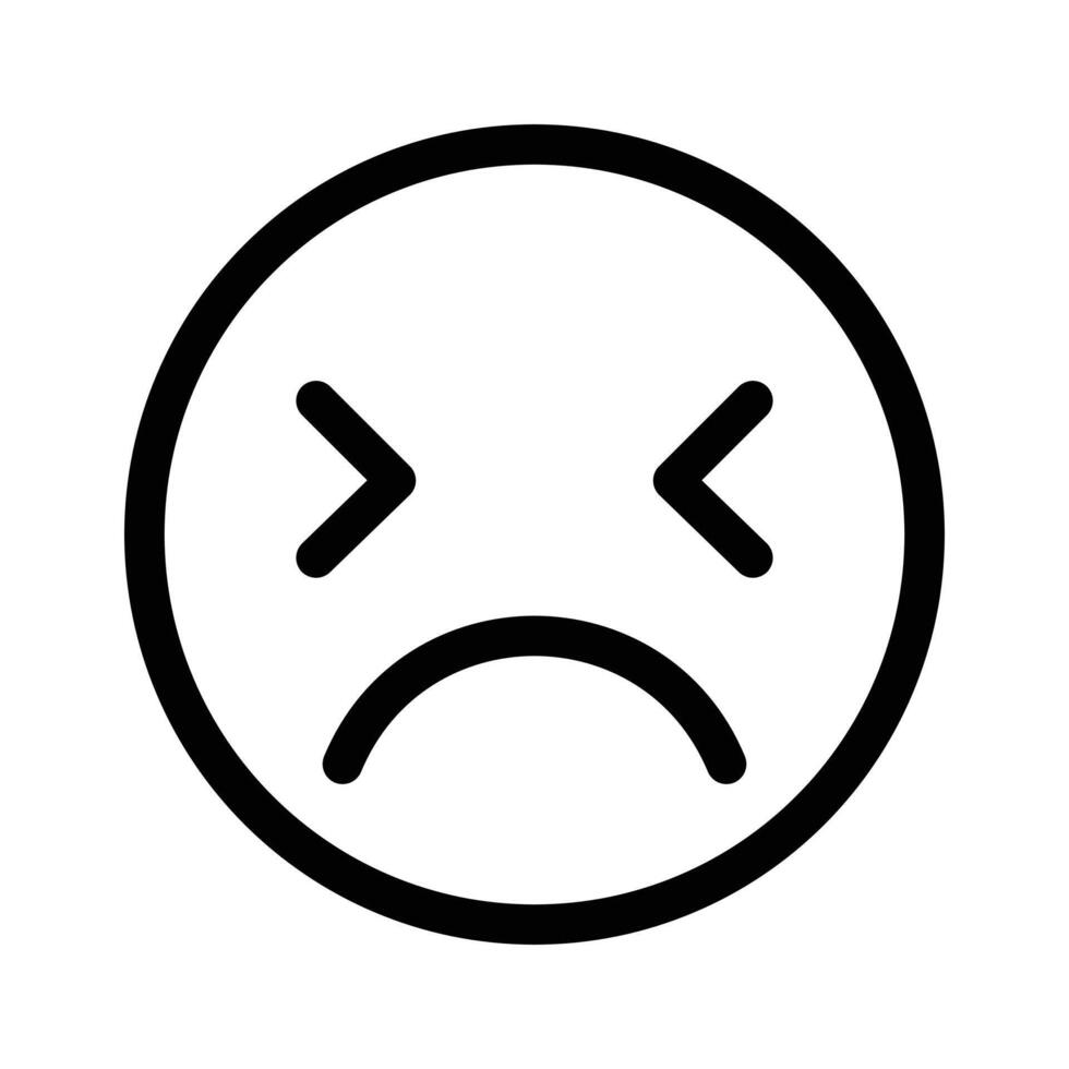 Desperate emoji icon linear logo mark in black and white vector
