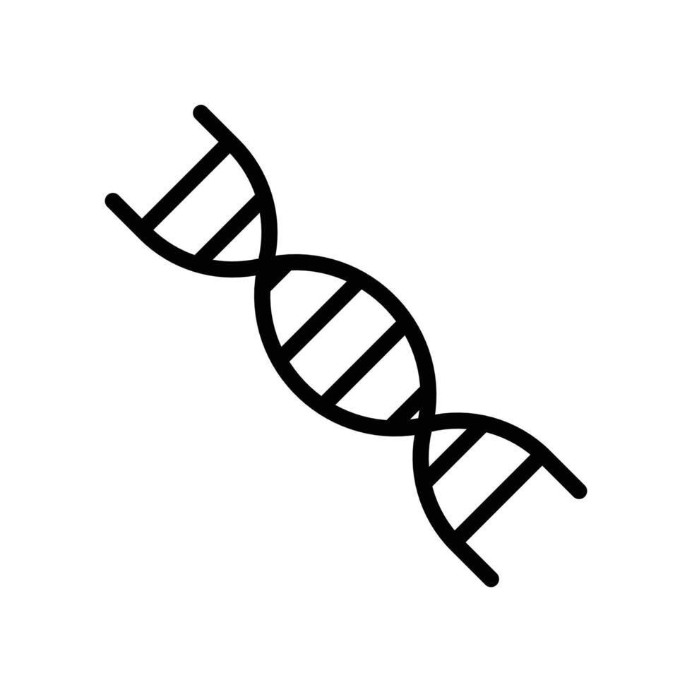 DNA icon outline collection in black and on white background vector