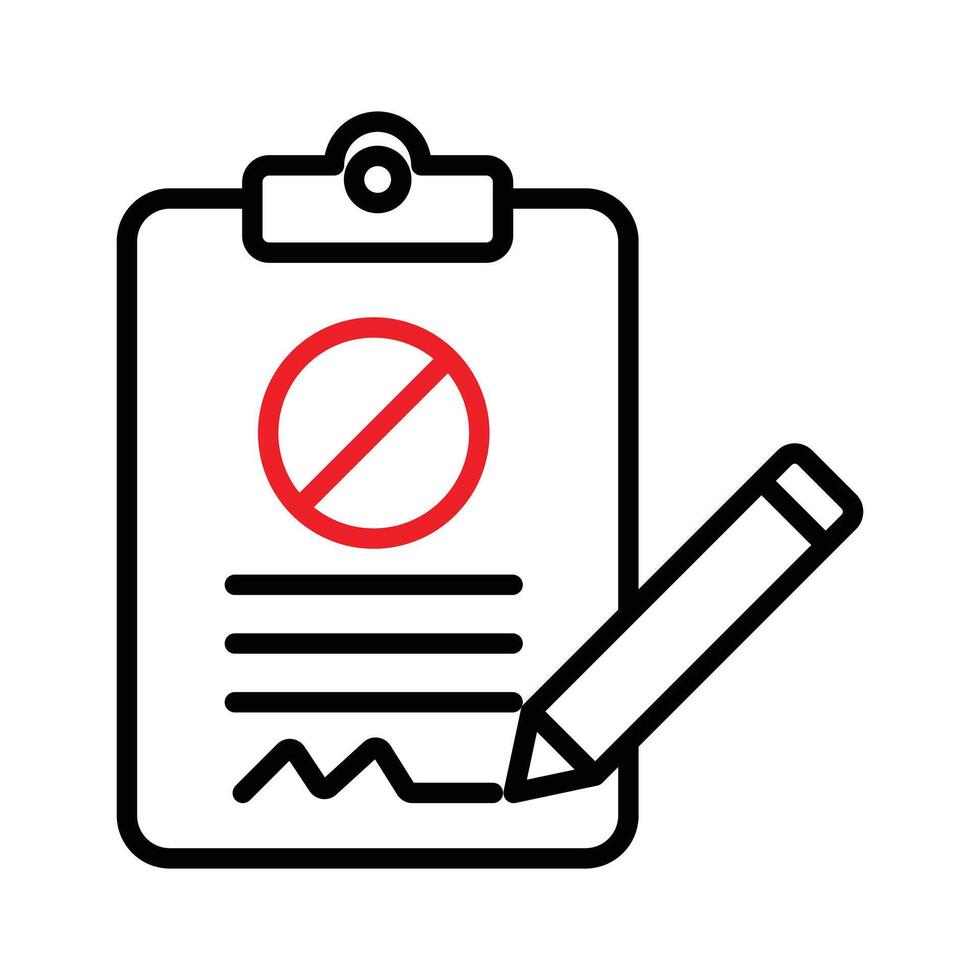Document petition icon linear logo mark in black and white vector