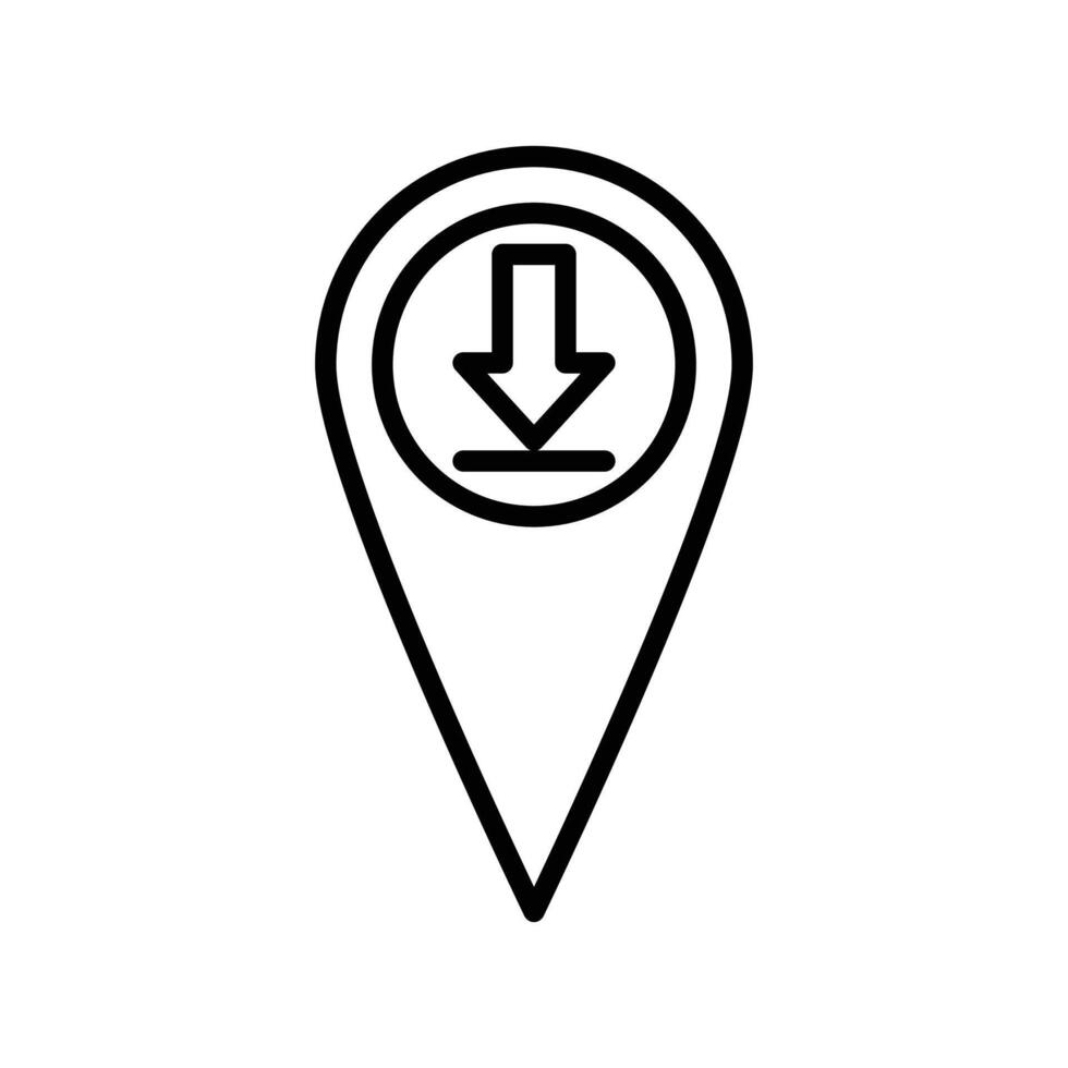 Download GPS map location icon outline collection in black and on white background vector