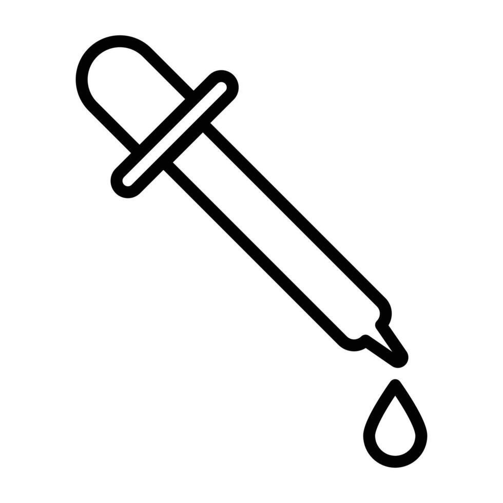 Dropper icon linear logo mark in black and white vector