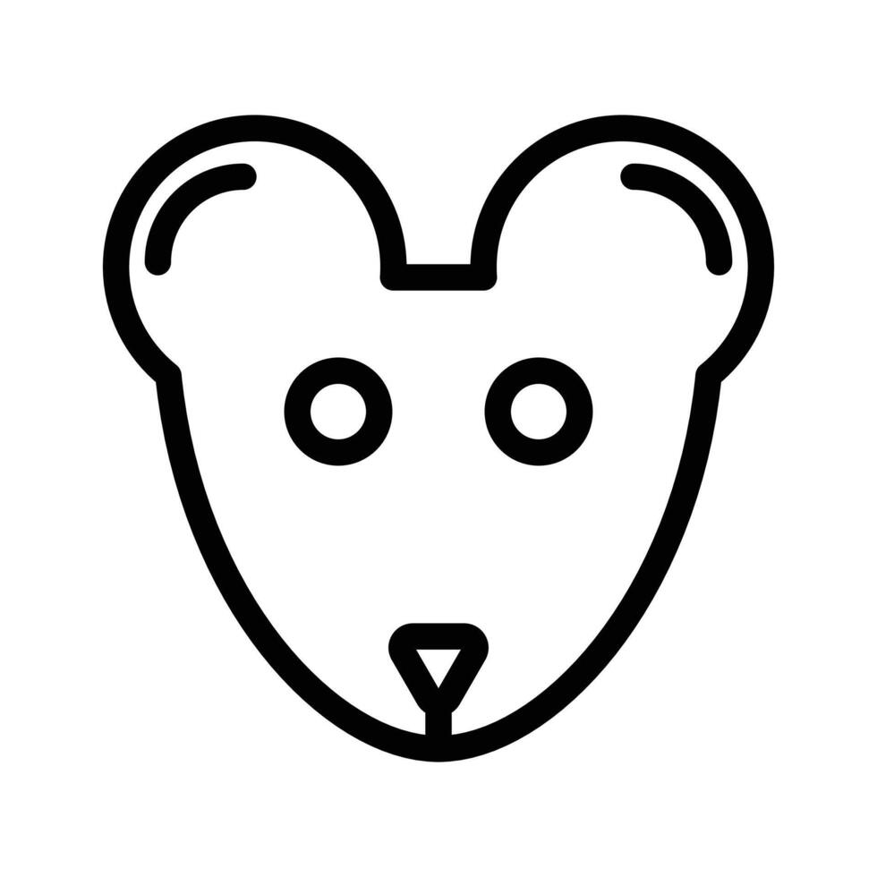Face of mouse icon linear logo mark in black and white vector