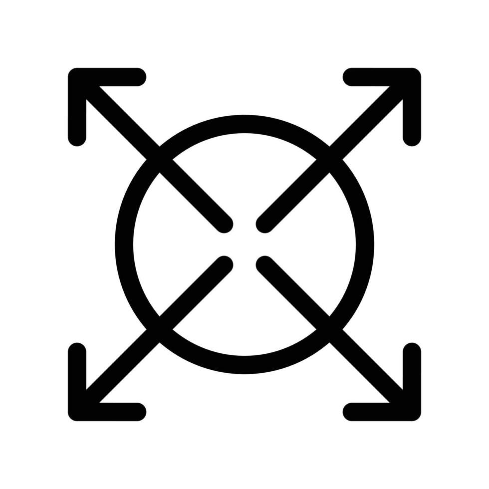 Expand icon linear logo mark in black and white vector
