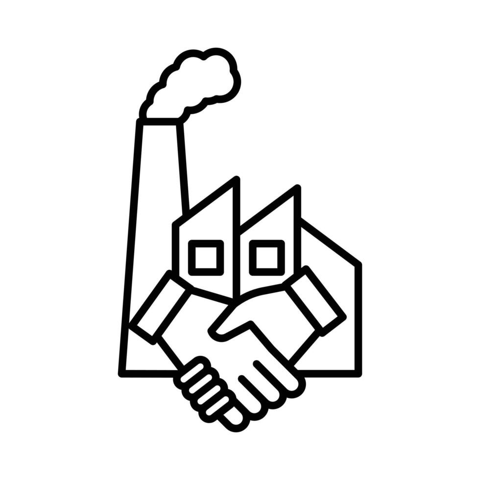 Factory deal icon linear logo mark in black and white vector