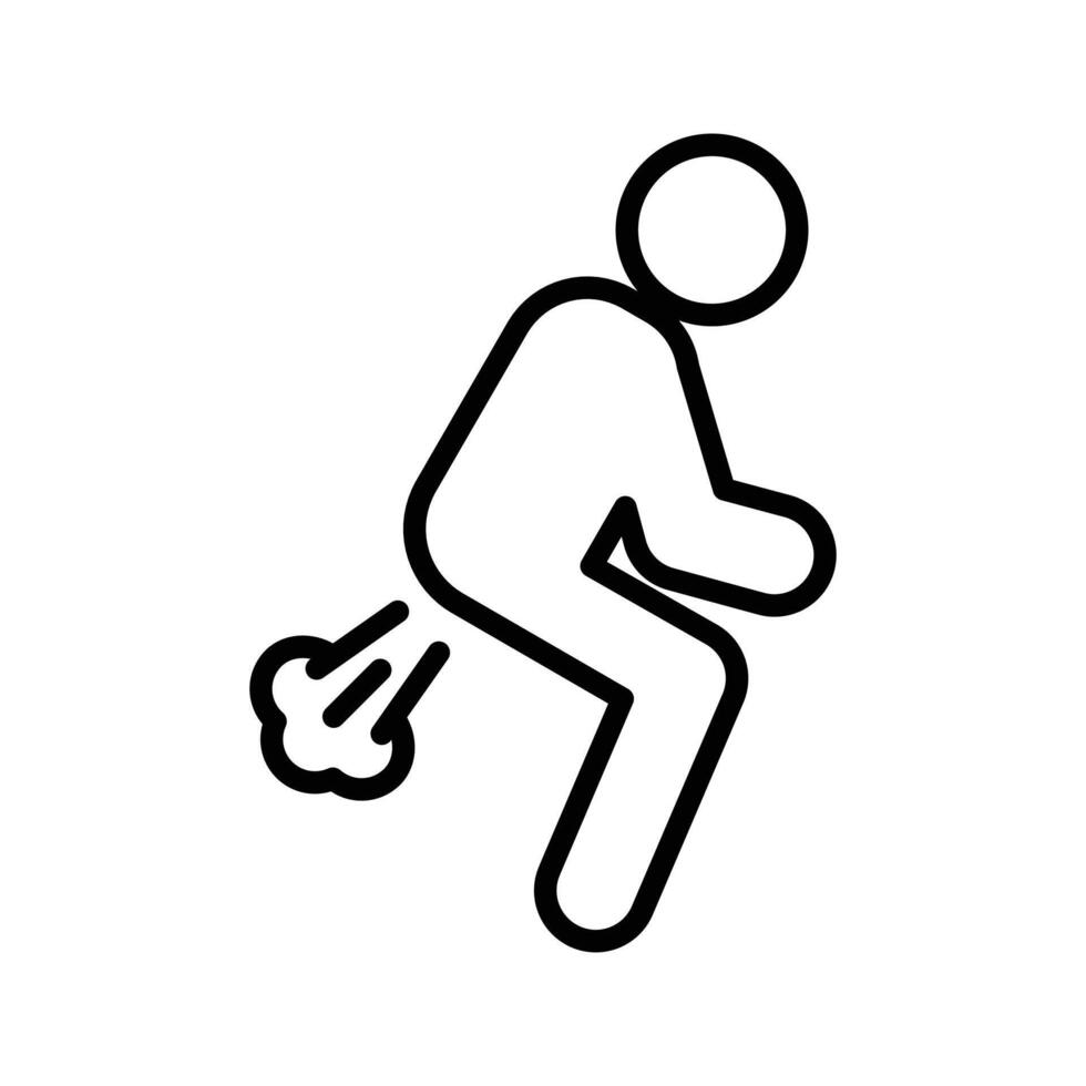 Farting icon linear logo mark in black and white vector