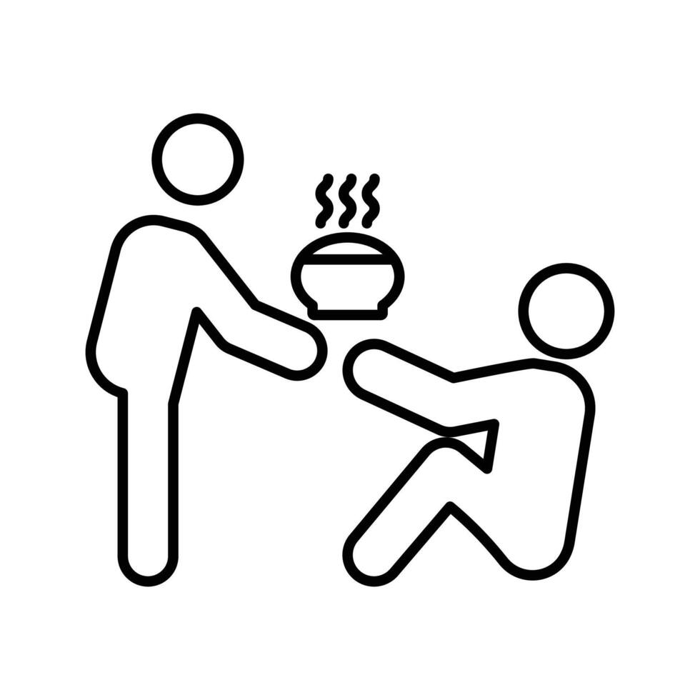Food donation icon linear logo mark in black and white vector