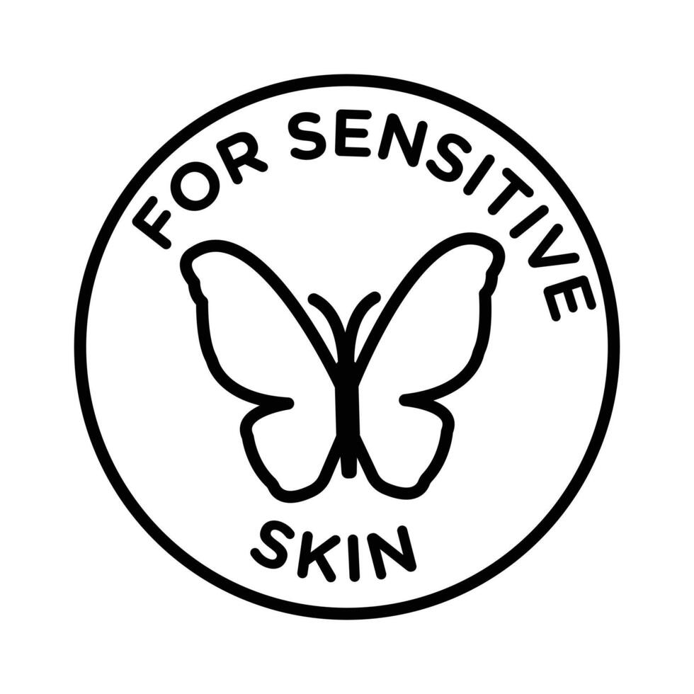 For sensitive skin icon linear logo mark in black and white vector
