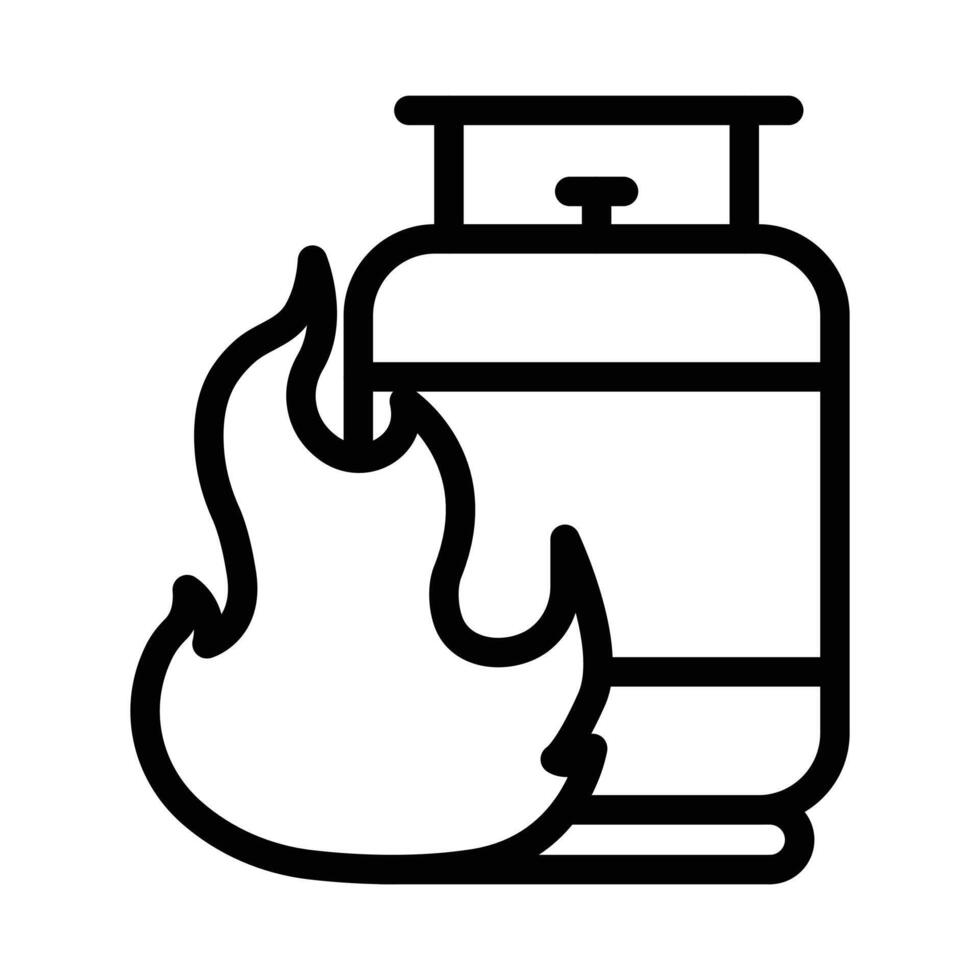 Gas tank icon linear logo mark in black and white vector