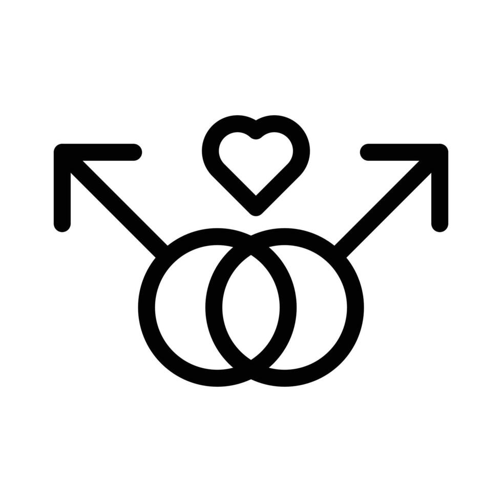 Gay icon linear logo mark in black and white vector