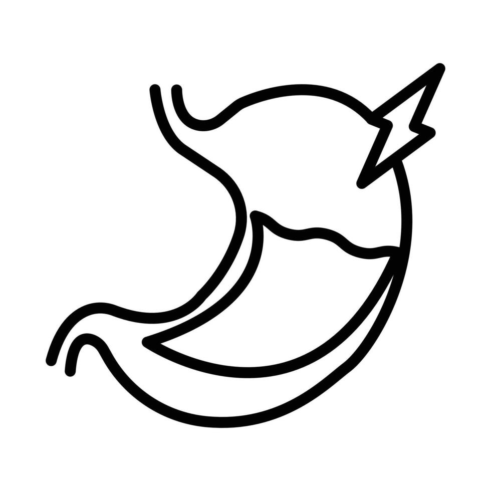 Gastritis icon linear logo mark in black and white vector