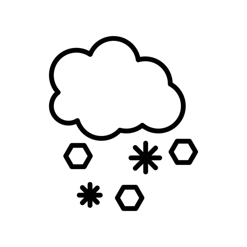 Hail icon linear logo mark in black and white vector