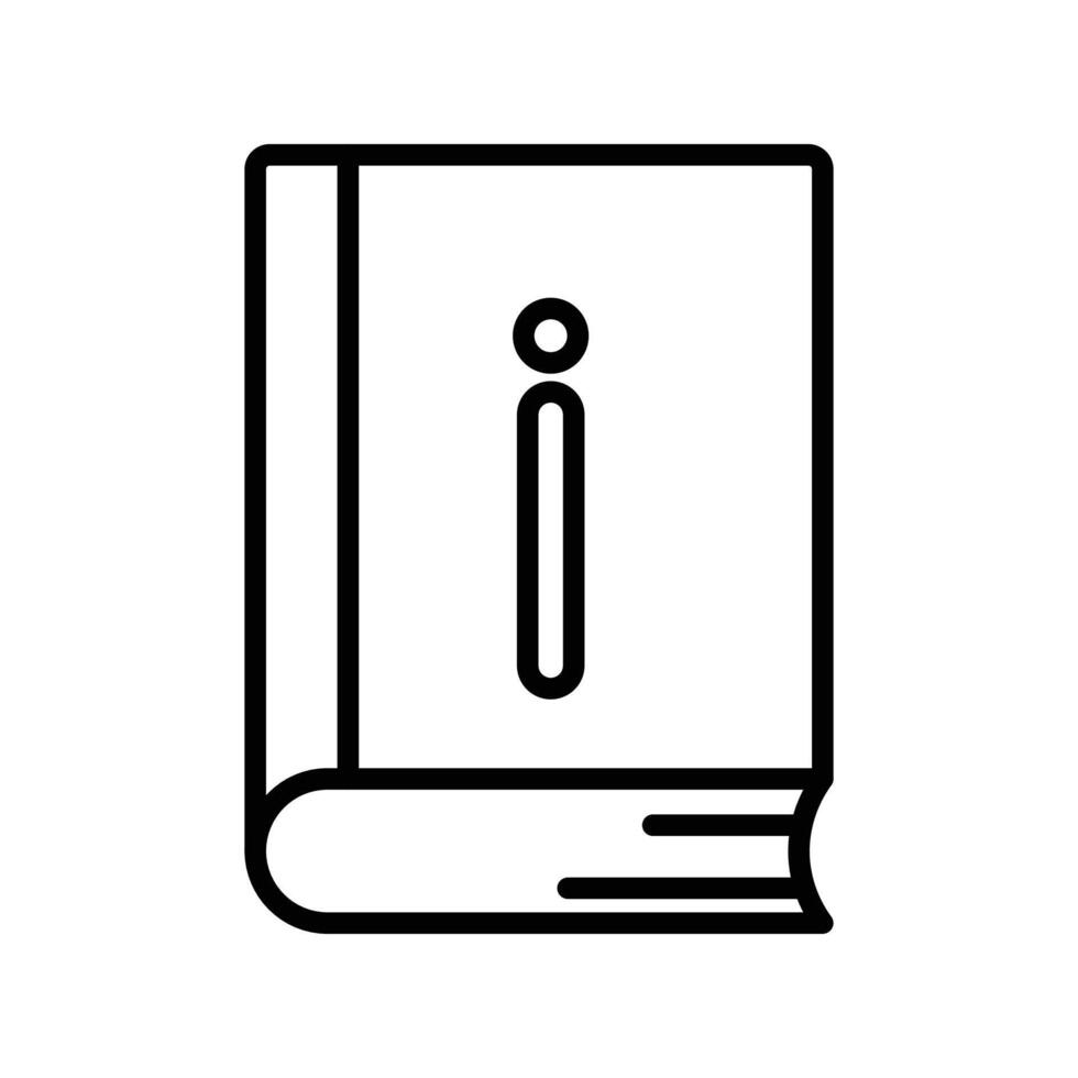 Information book icon linear logo mark in black and white vector