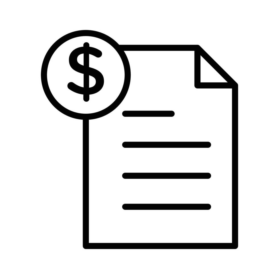 Invoice document icon linear logo mark in black and white vector