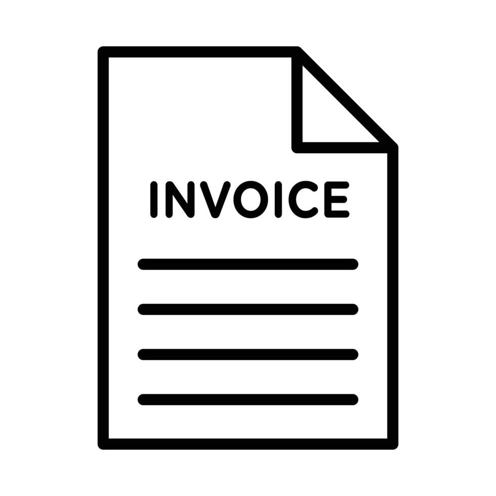 Invoice icon linear logo mark in black and white vector