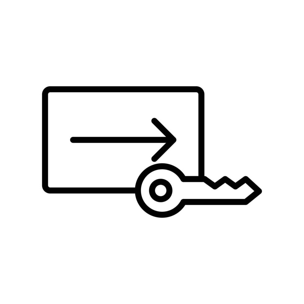 Keycard access icon linear logo mark in black and white vector