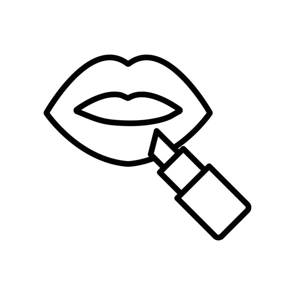 Lipstick icon linear logo mark in black and white vector