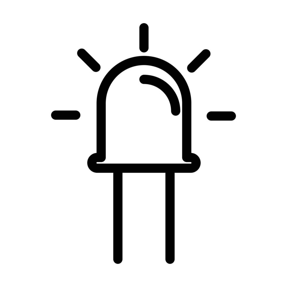 Led light bulb icon linear logo mark in black and white vector