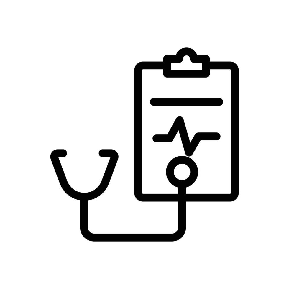 Medical report icon linear logo mark in black and white vector