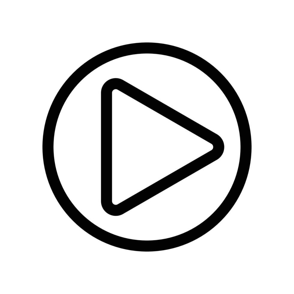 Media player icon linear logo mark in black and white vector