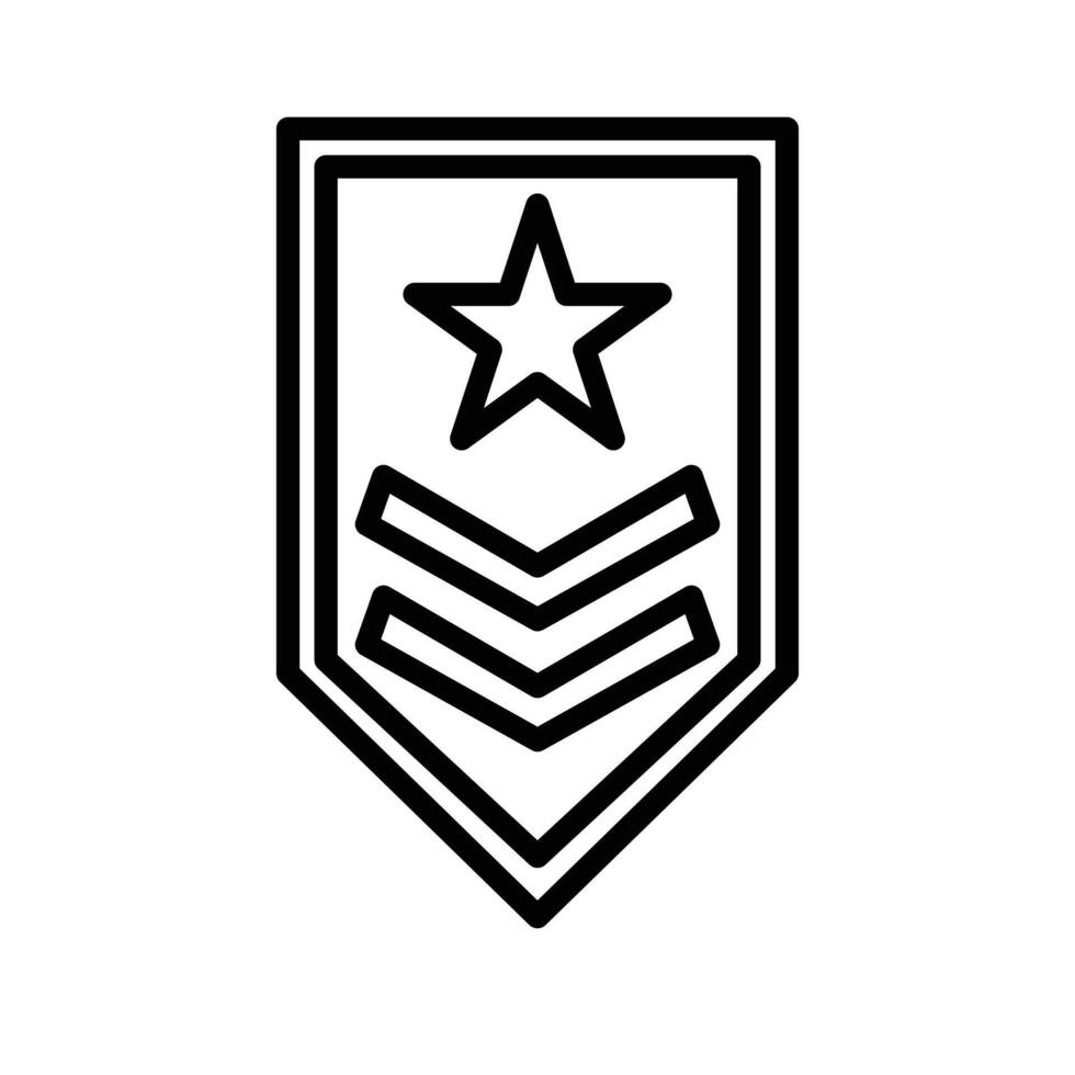 Military Rank icon linear logo mark in black and white vector