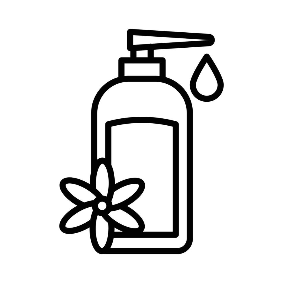 Moisturizing lotion bottle icon linear logo mark in black and white vector