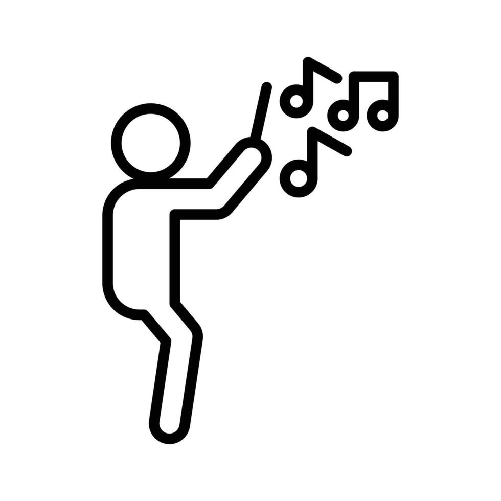Music conductor icon linear logo mark in black and white vector