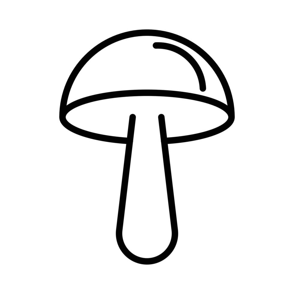 mushroom icon linear logo mark in black and white vector