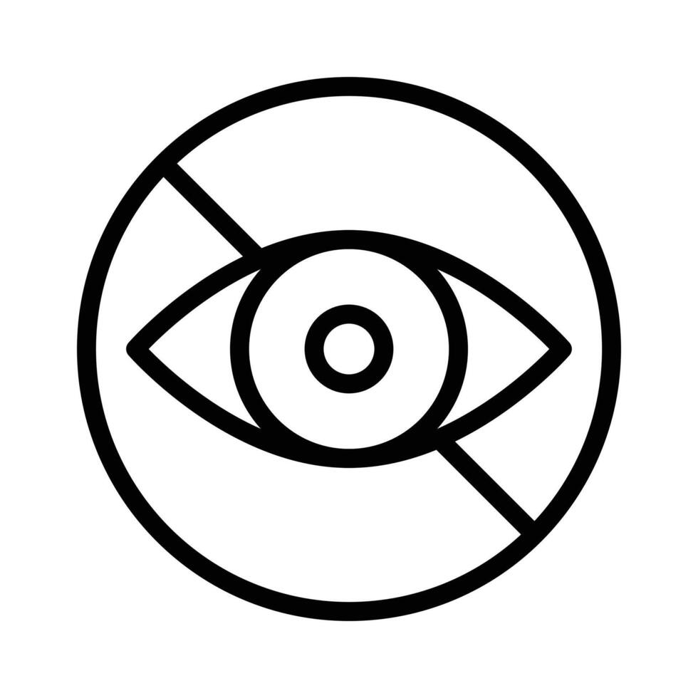 No view icon linear logo mark in black and white vector