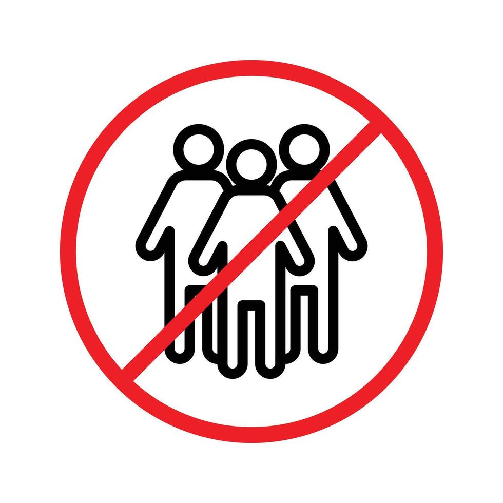 No gathering icon outline collection in black and on white background vector