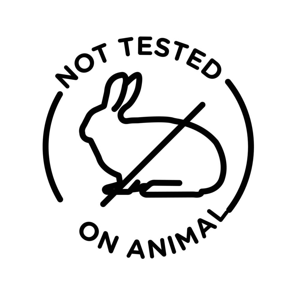 Not tested on animals icon linear logo mark in black and white vector
