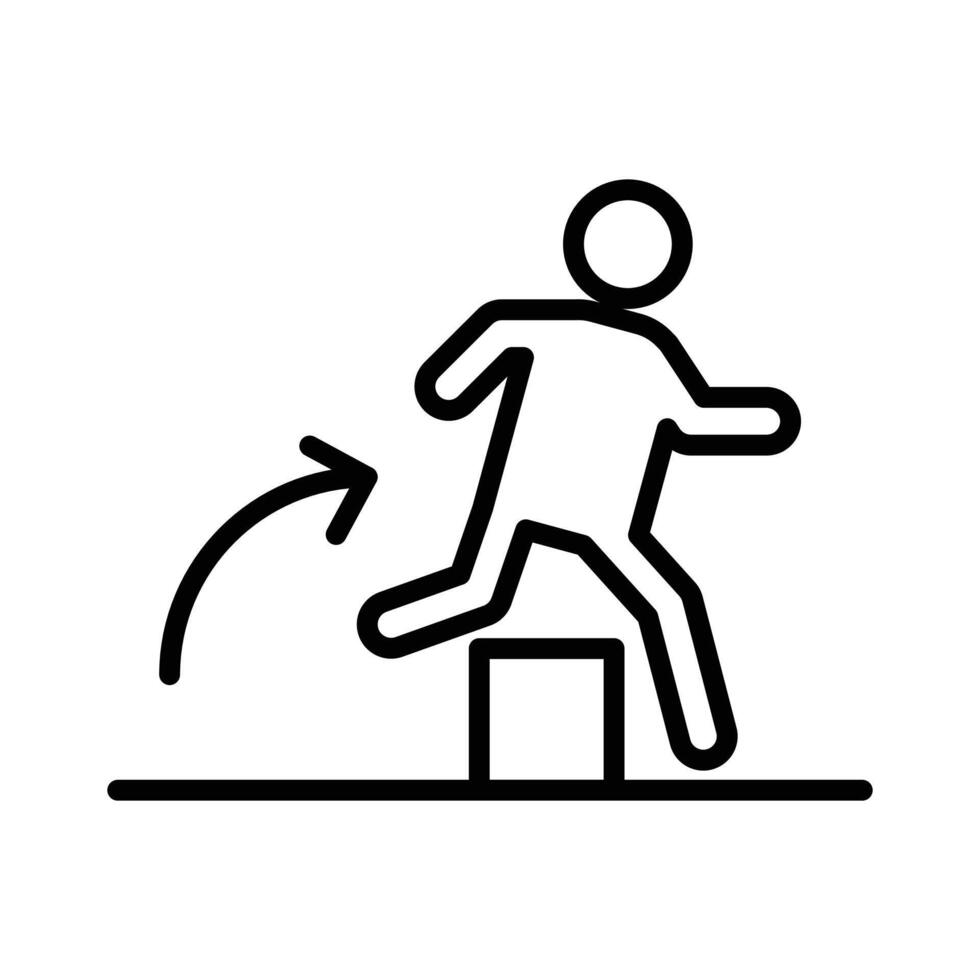 Obstacle race icon linear logo mark in black and white vector