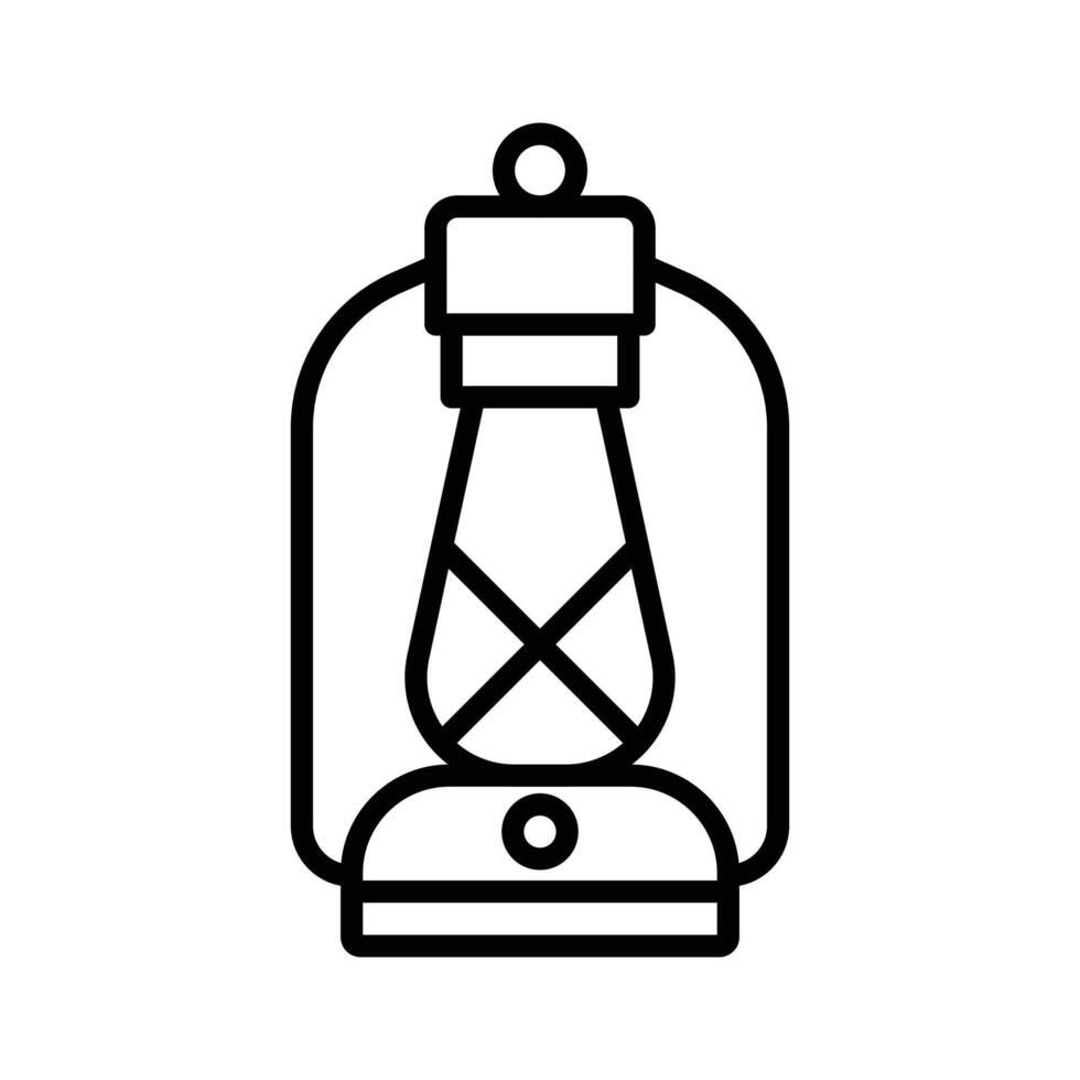 Oil lantern icon linear logo mark in black and white vector
