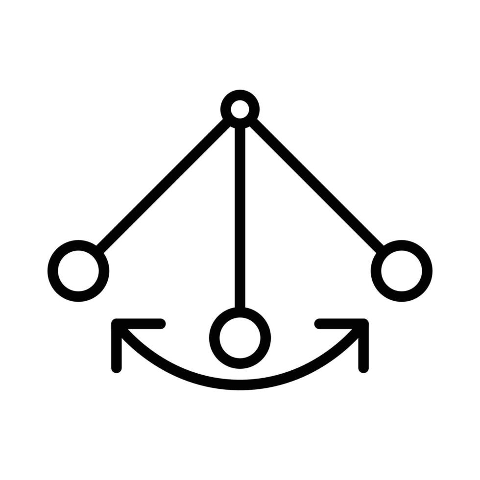Oscillation icon linear logo mark in black and white vector