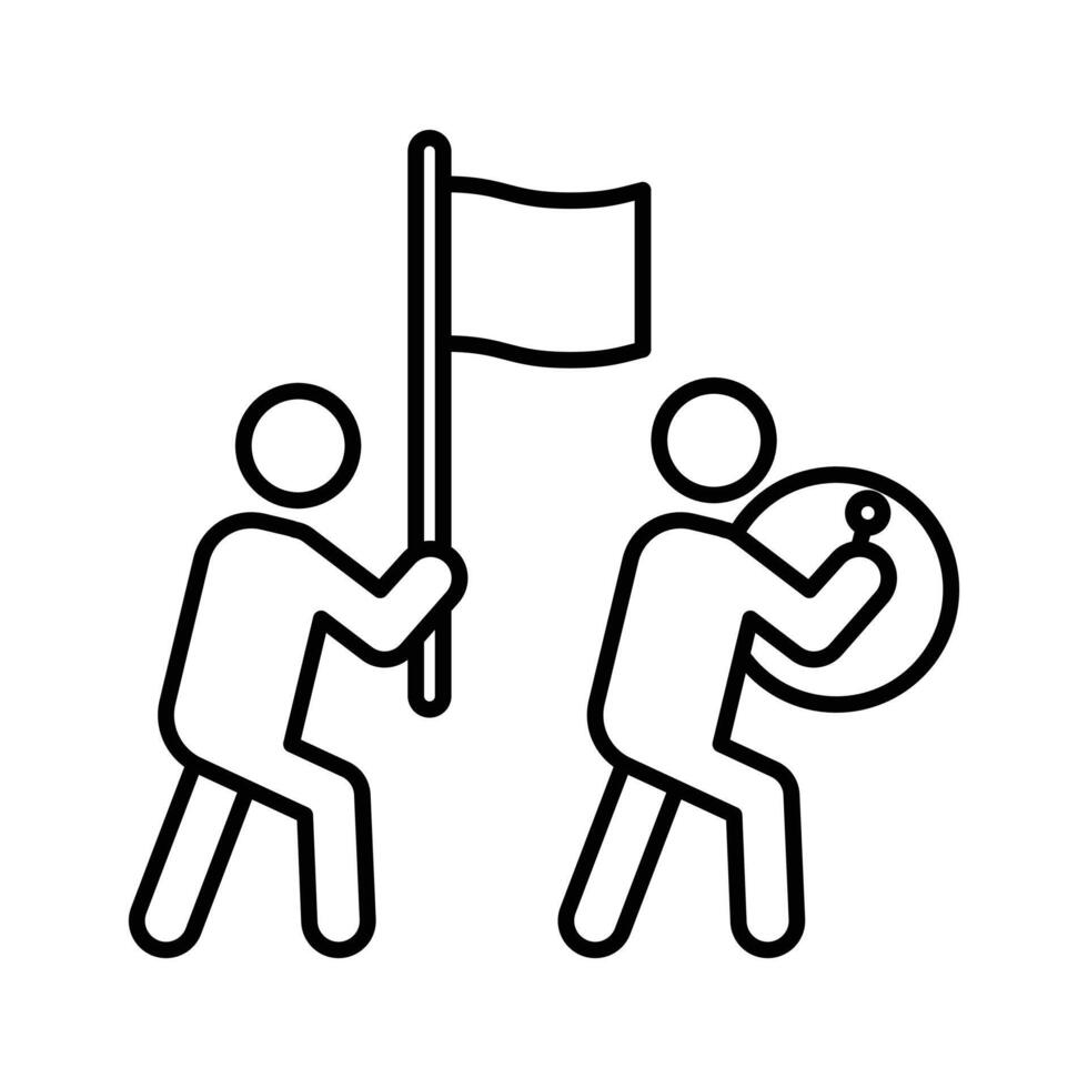 Parade icon linear logo mark in black and white vector