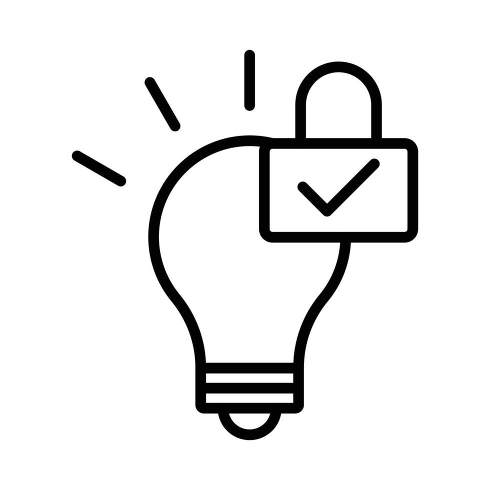 Patent idea icon linear logo mark in black and white vector